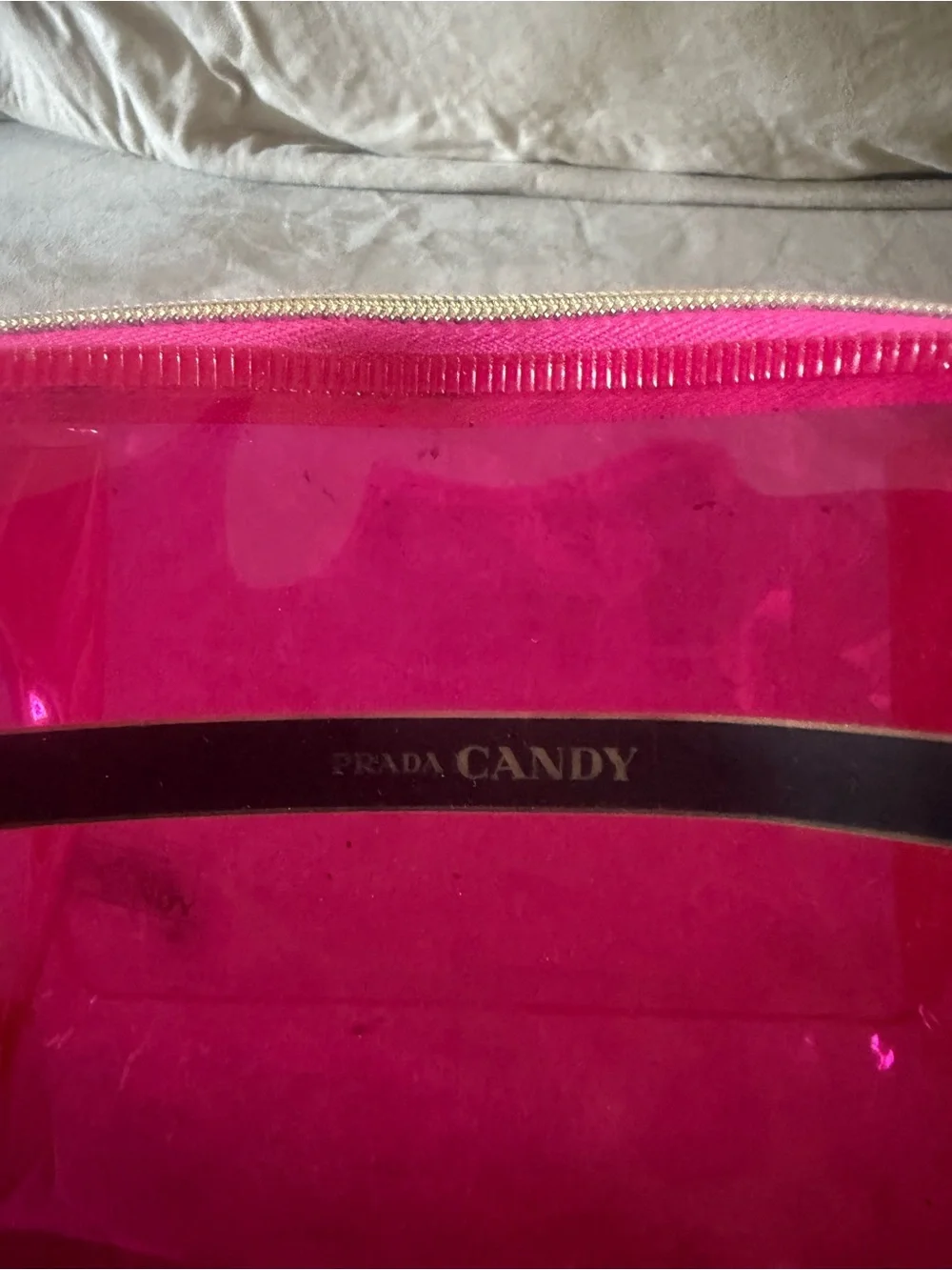 Prada candy pink makeup/travel bag